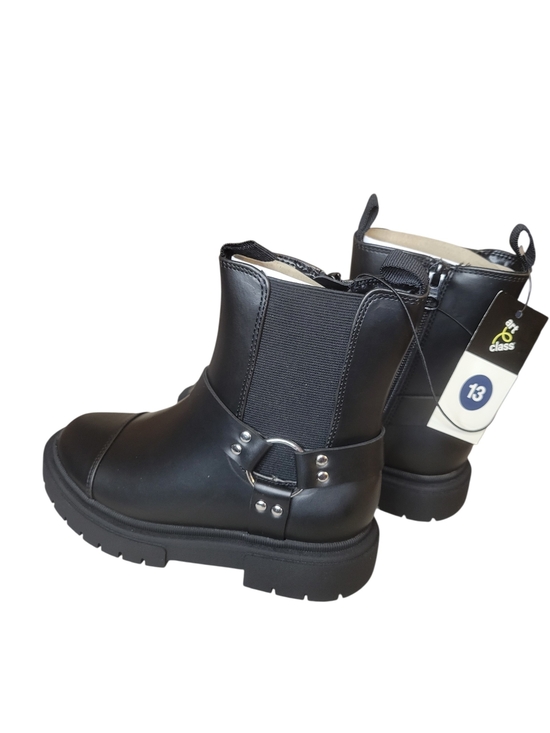 art class Other - Kids Art Class Black Faux Leather Zip Chelsea Boots with Harness Detail